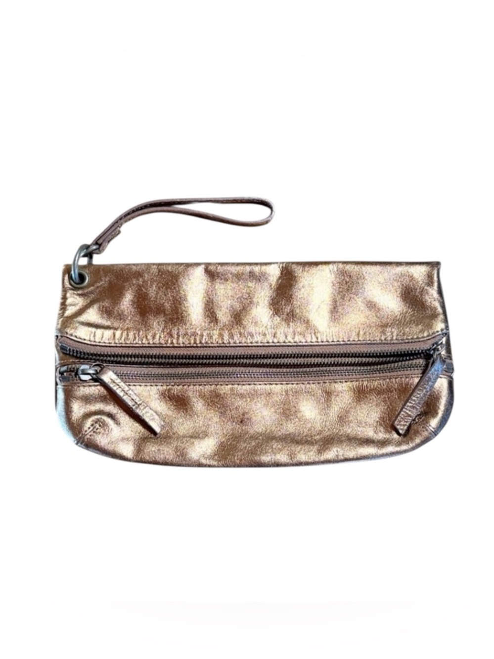 Fossil Metallic Brown/Gold Wristlet Clutch